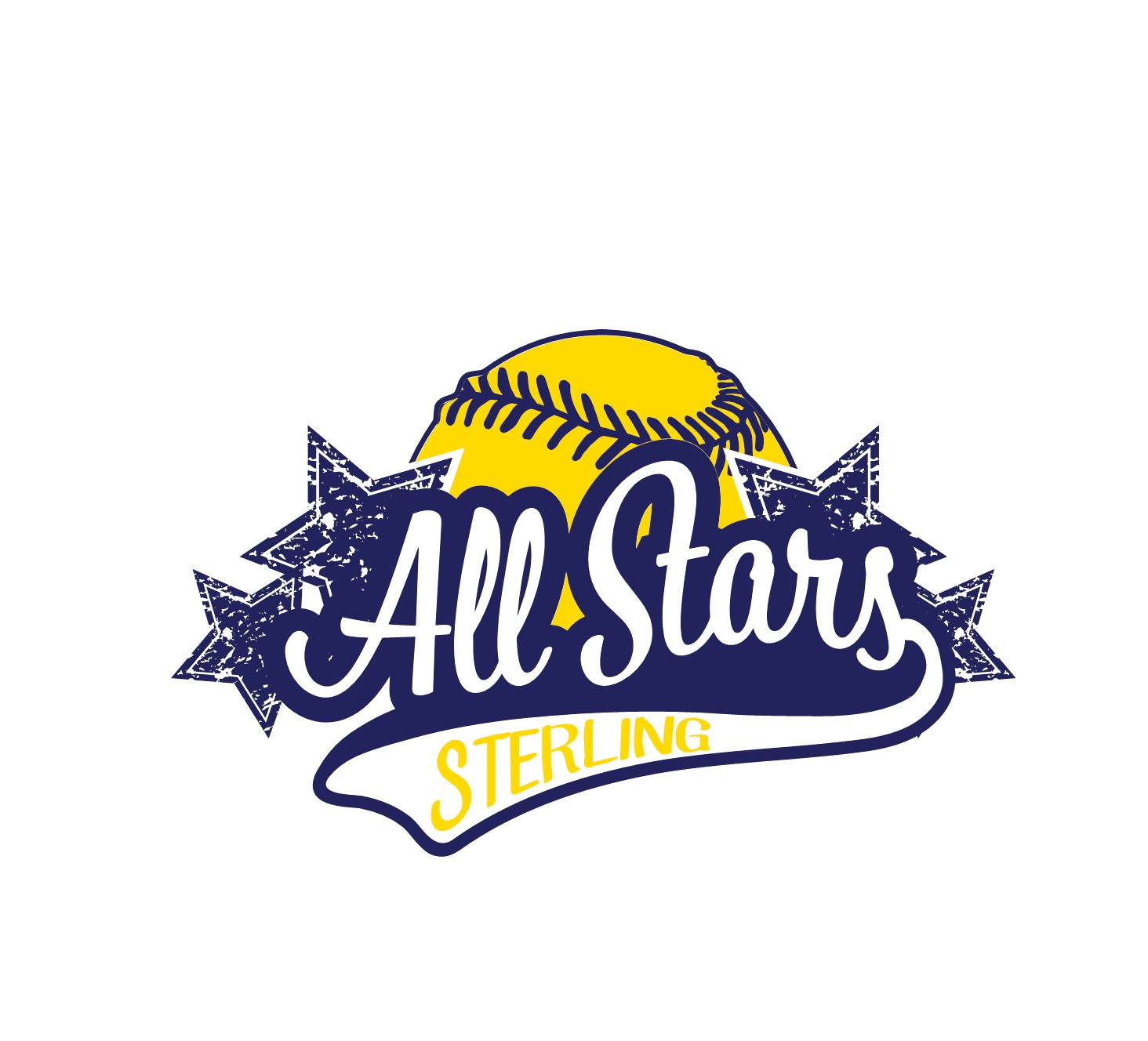 White All Star T Shirt with Roster Sterling Softball All Stars