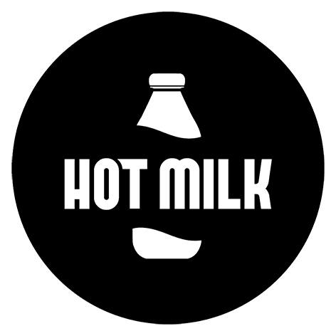 HOT MILK BLACK T-SHIRT | WHITE LOGO